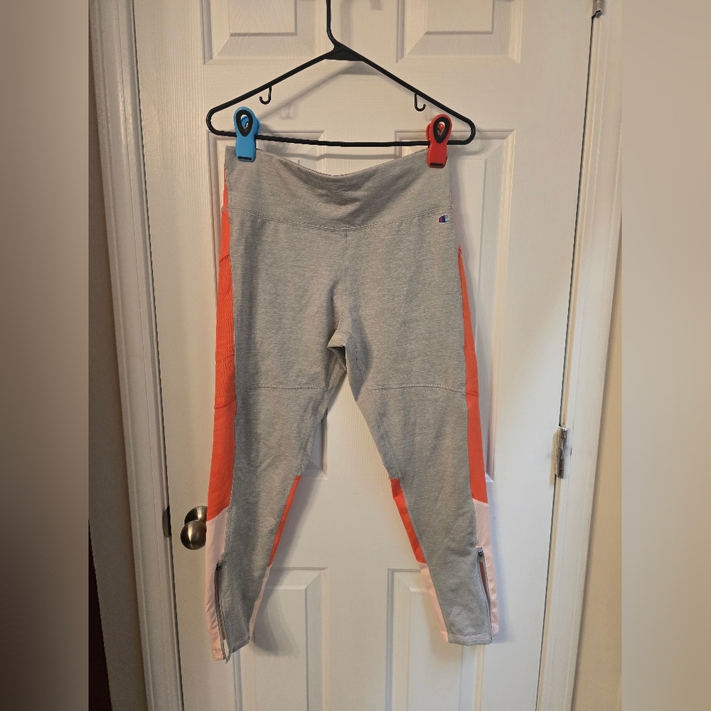 Champion Womens Leggings in Gray and Orange